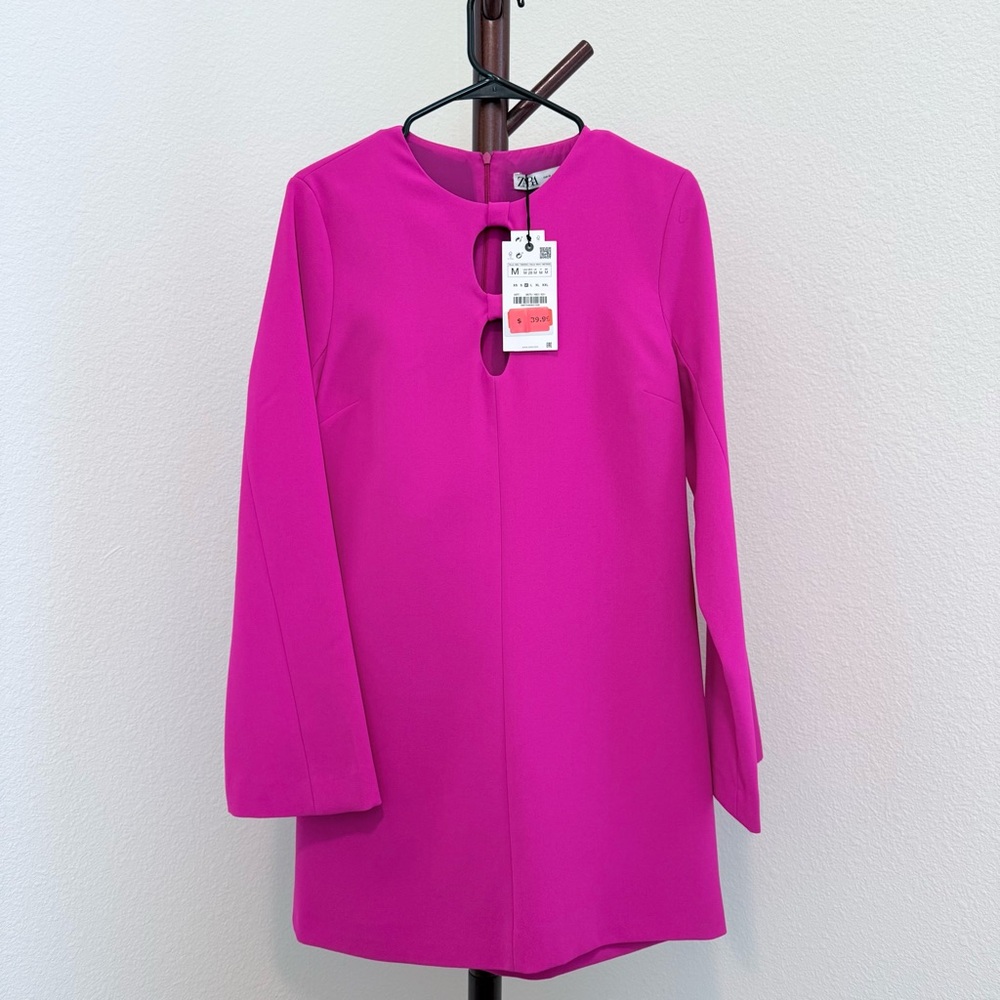 Zara Fuchsia Keyhole Dress